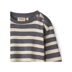 T-shirt a maniche lunghe Ebbe - Righe grigio blu