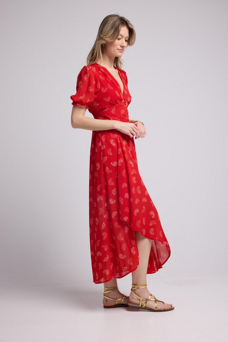 Vestido Largo - Bandana Rojo