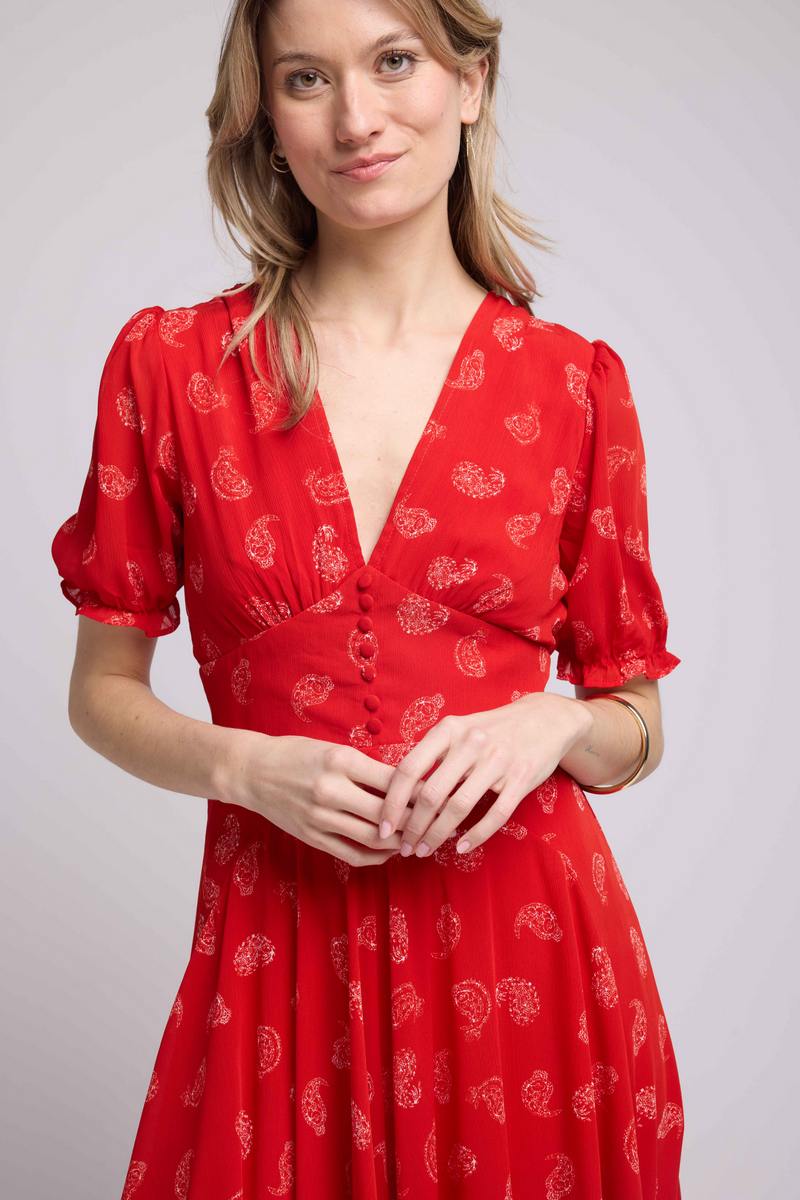Vestido Largo - Bandana Rojo