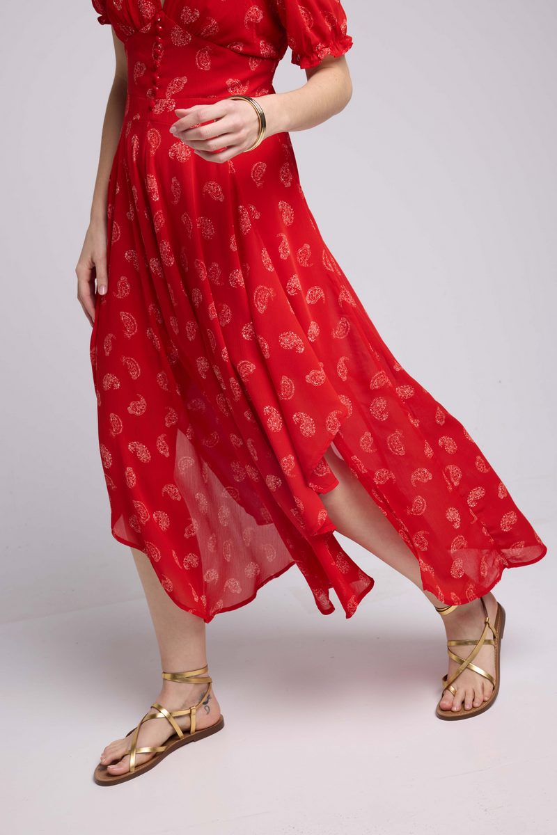 Vestido Largo - Bandana Rojo