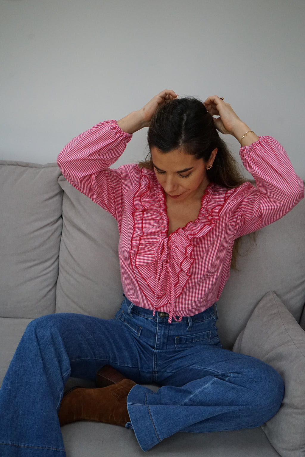 Blouse vichy rouge Stella