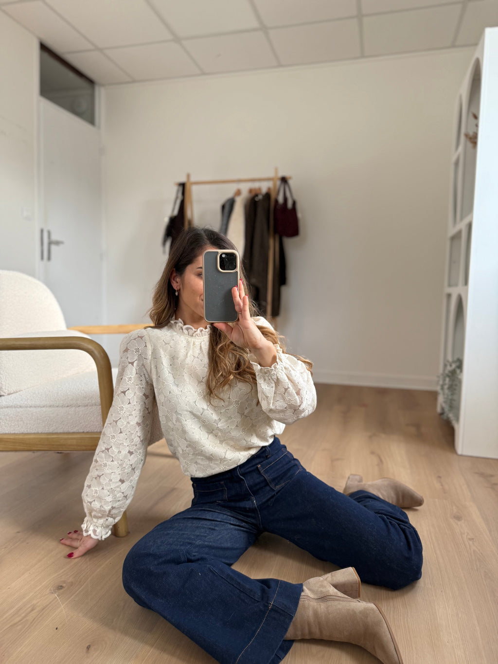 Alma Ecru Lace Blouse