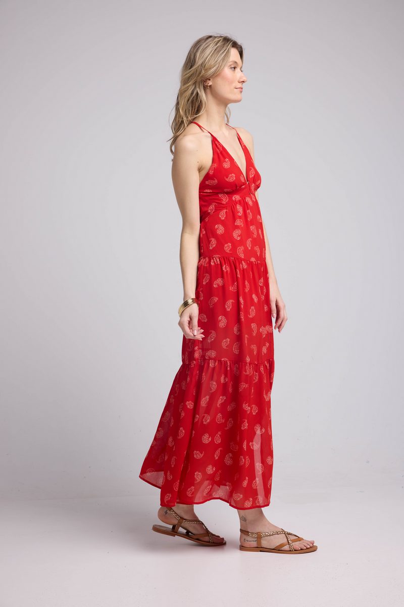 Vestido Largo - Bandana Rojo