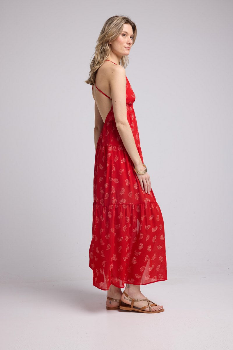 Vestido Largo - Bandana Rojo