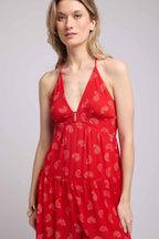 Vestido Largo - Bandana Rojo