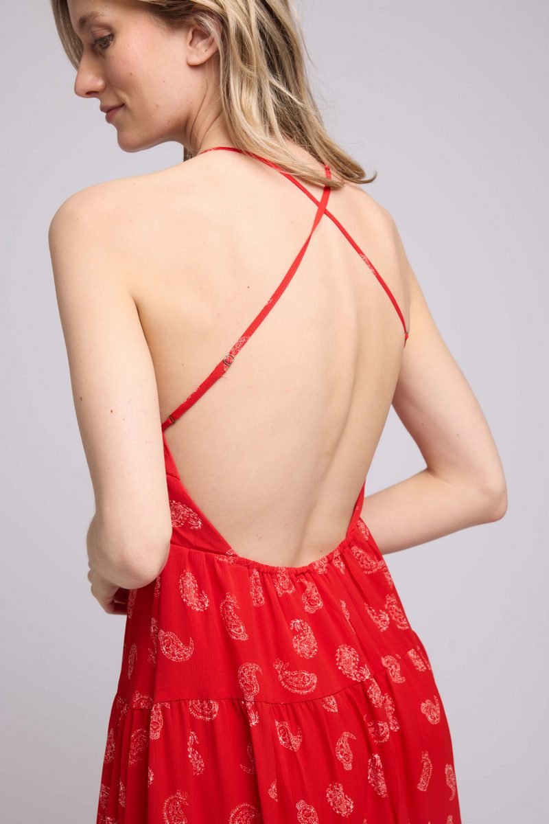 Vestido Largo - Bandana Rojo
