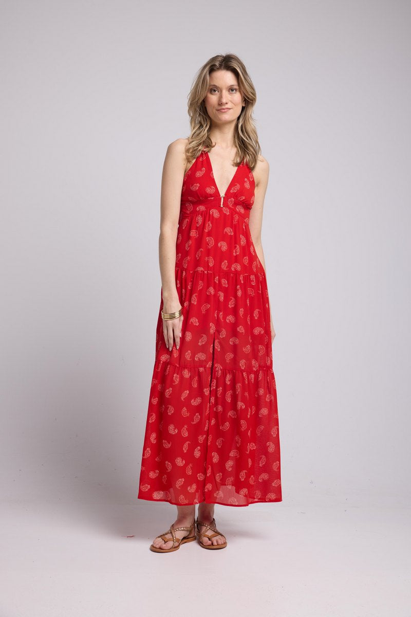 Vestido Largo - Bandana Rojo