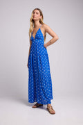 Robe Long Bretelles - Pois Bleu