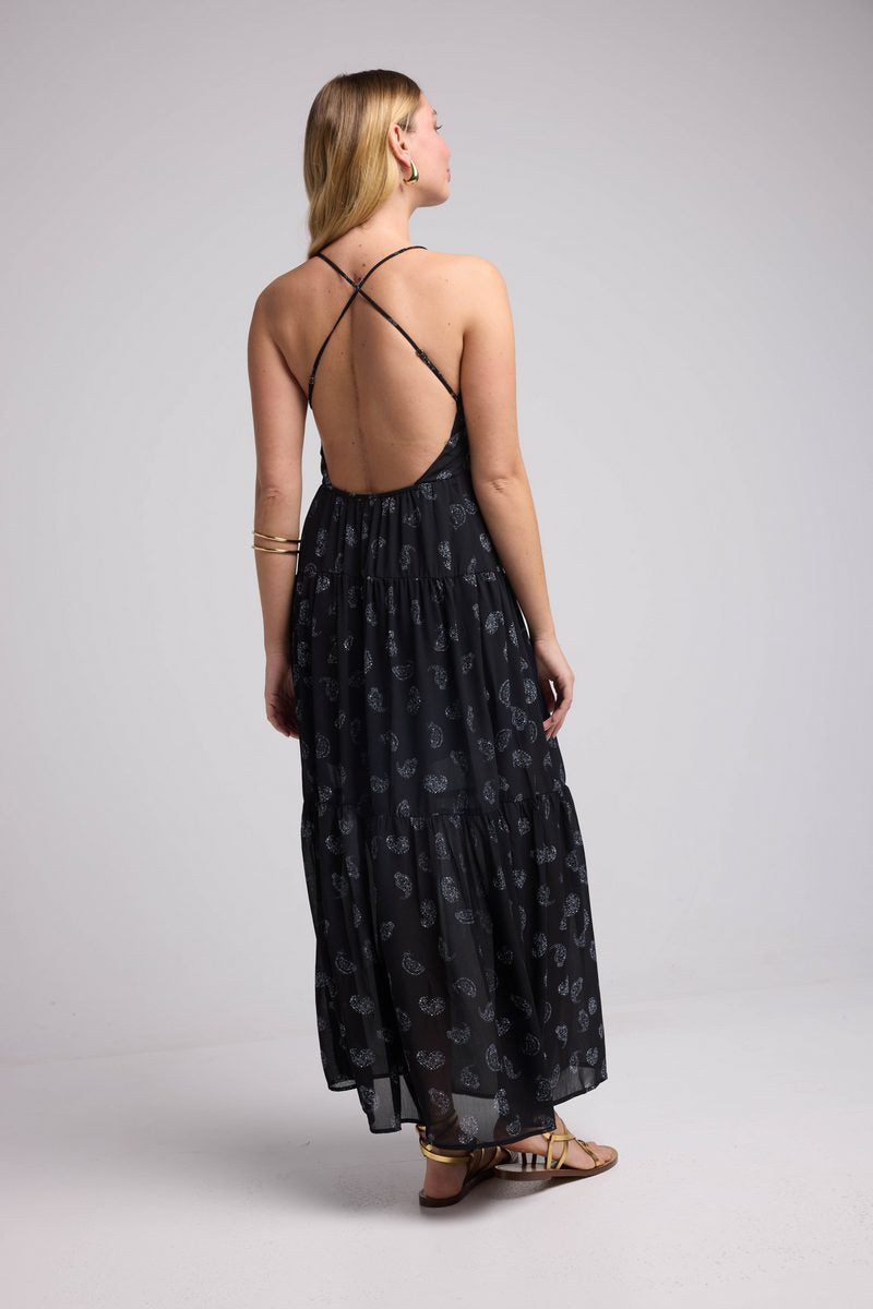Robe Long Bretelles - Bandana Noir