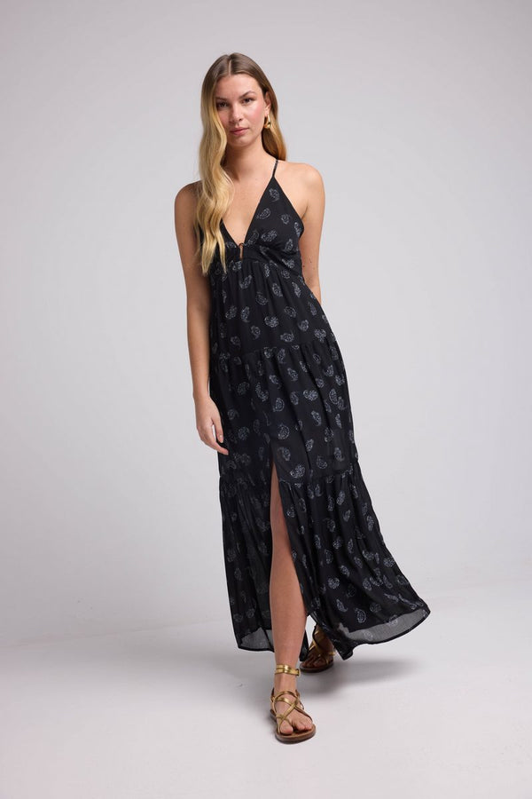 Robe Long Bretelles - Bandana Noir