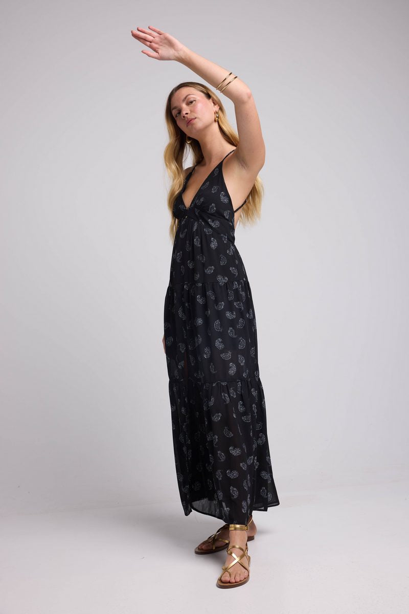 Robe Long Bretelles - Bandana Noir