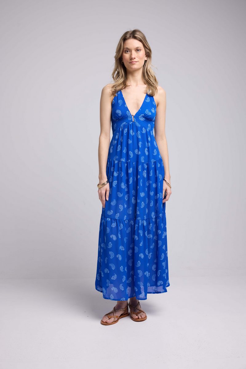 Robe Long Bretelles - Bandana Bleu
