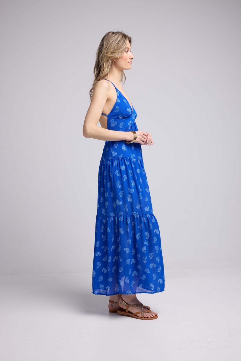 Robe Long Bretelles - Bandana Bleu