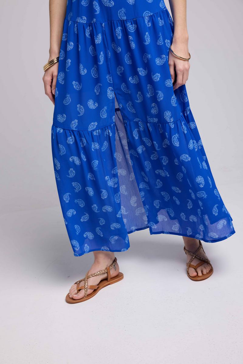Robe Long Bretelles - Bandana Bleu