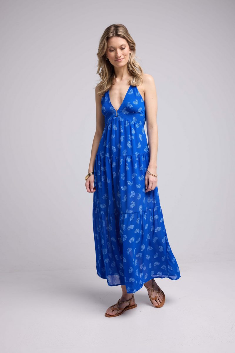 Robe Long Bretelles - Bandana Bleu