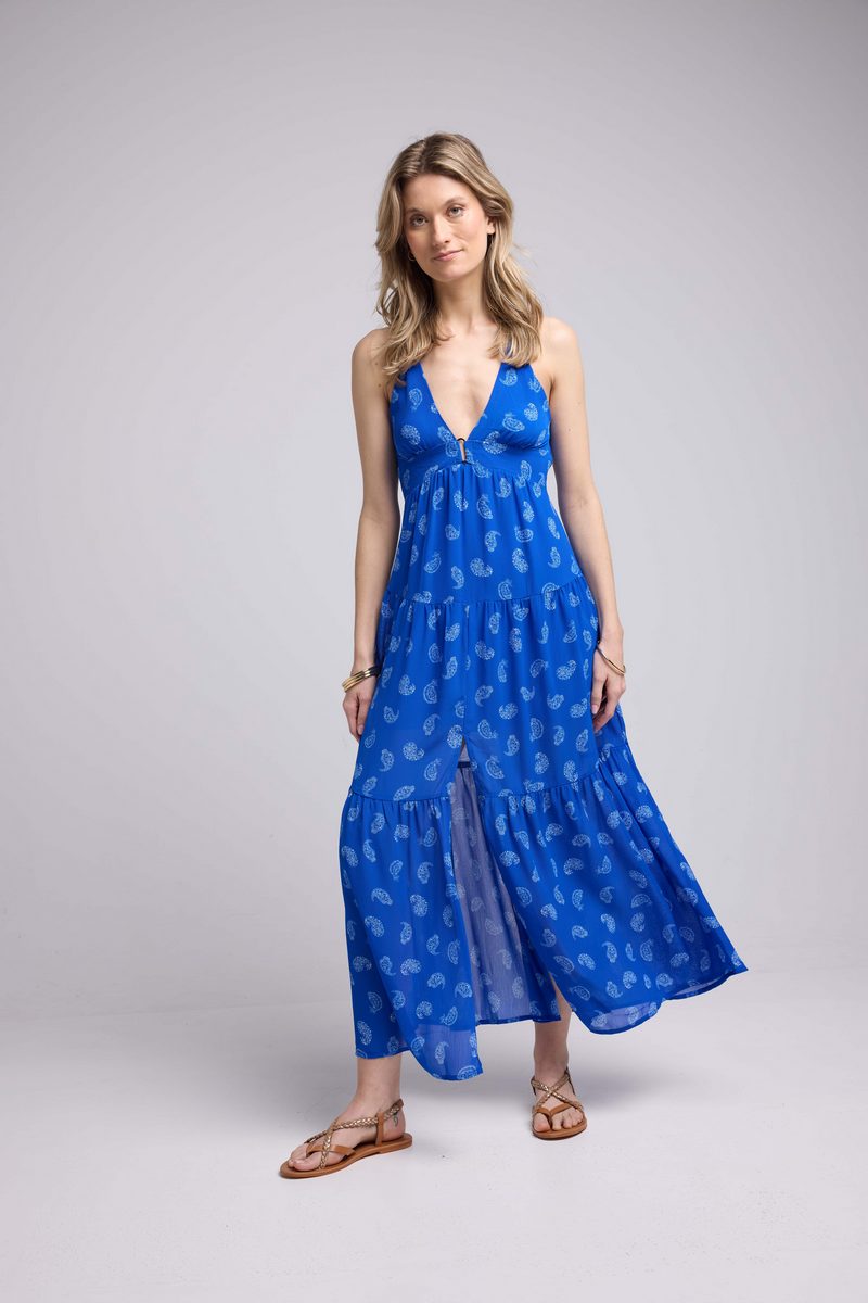 Robe Long Bretelles - Bandana Bleu