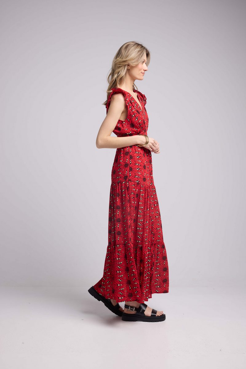 Robe Longue - Fleur Rouge