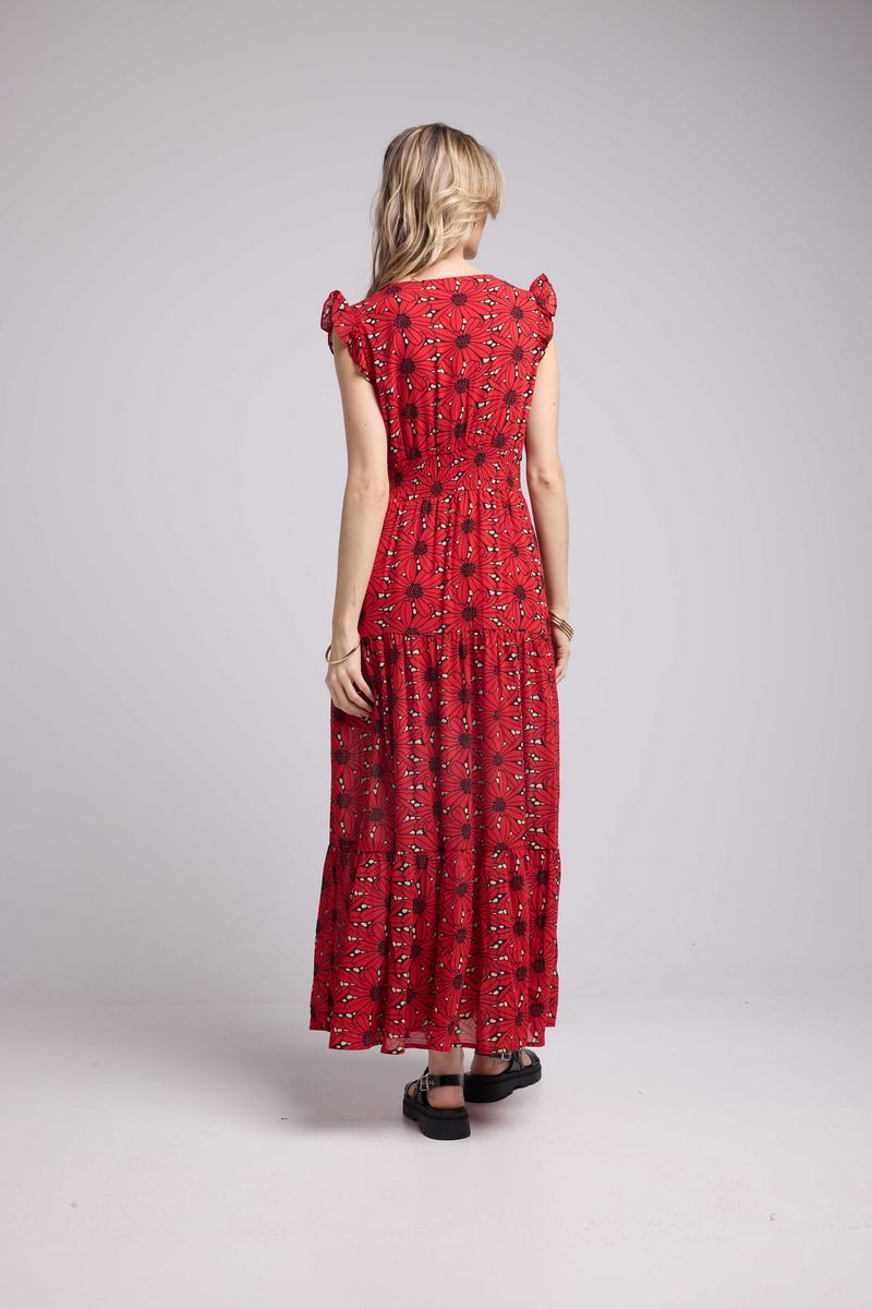 Robe Longue - Fleur Rouge