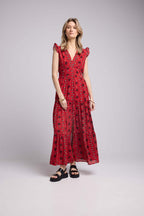 Robe Longue - Fleur Rouge