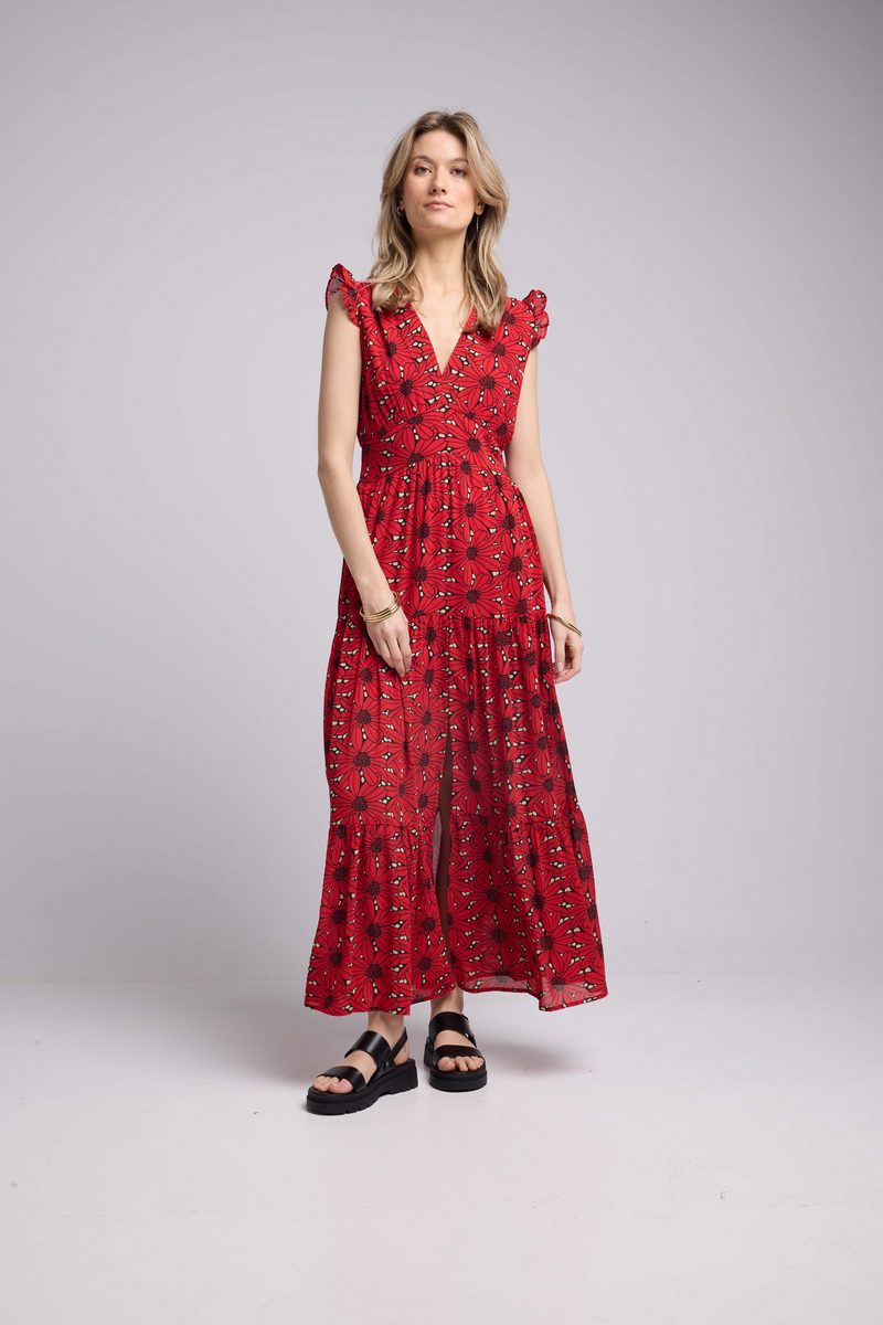 Robe Longue - Fleur Rouge