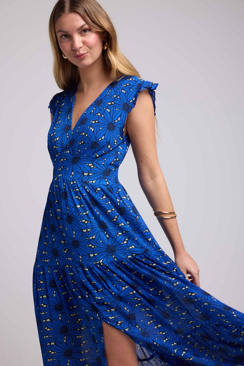 Robe Longue - Marguerites Bleues