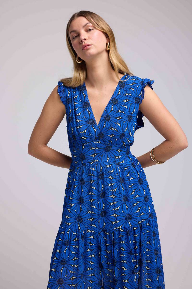 Robe Longue - Marguerites Bleues