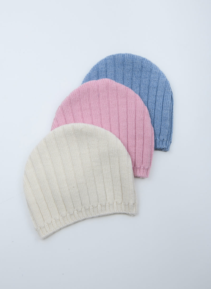 Gorro Retro De Mezcla De Lana - Rosa Perla