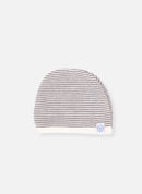 Milleraies Beanie - Ecru With Licorice Stripe