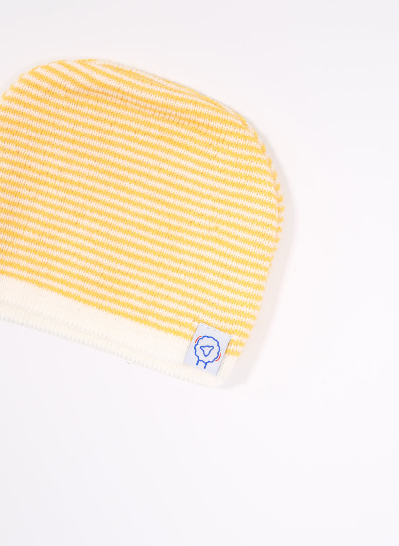 Bonnet Milleraies - Écru À Rayure Moutarde