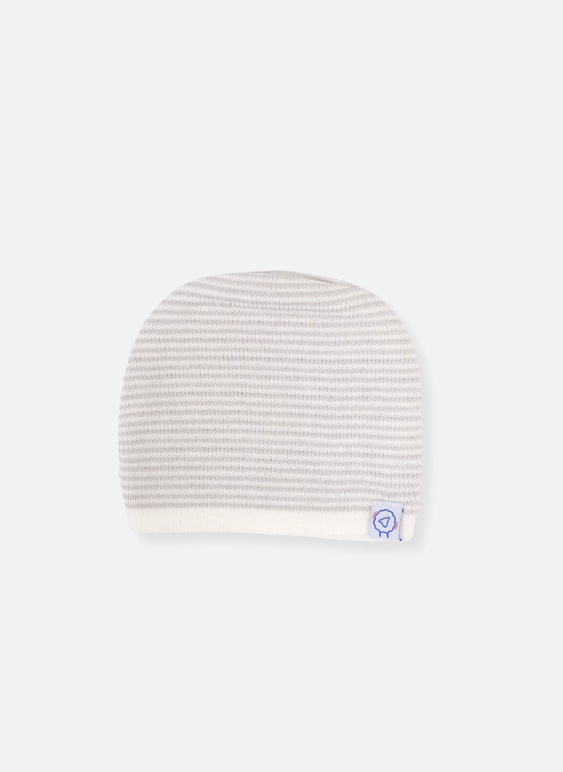 Bonnet Milleraies - Écru À Rayure Gris Clair