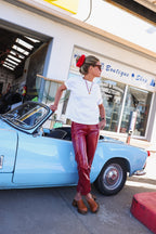 Pantalon BRUNE vinyle rouge