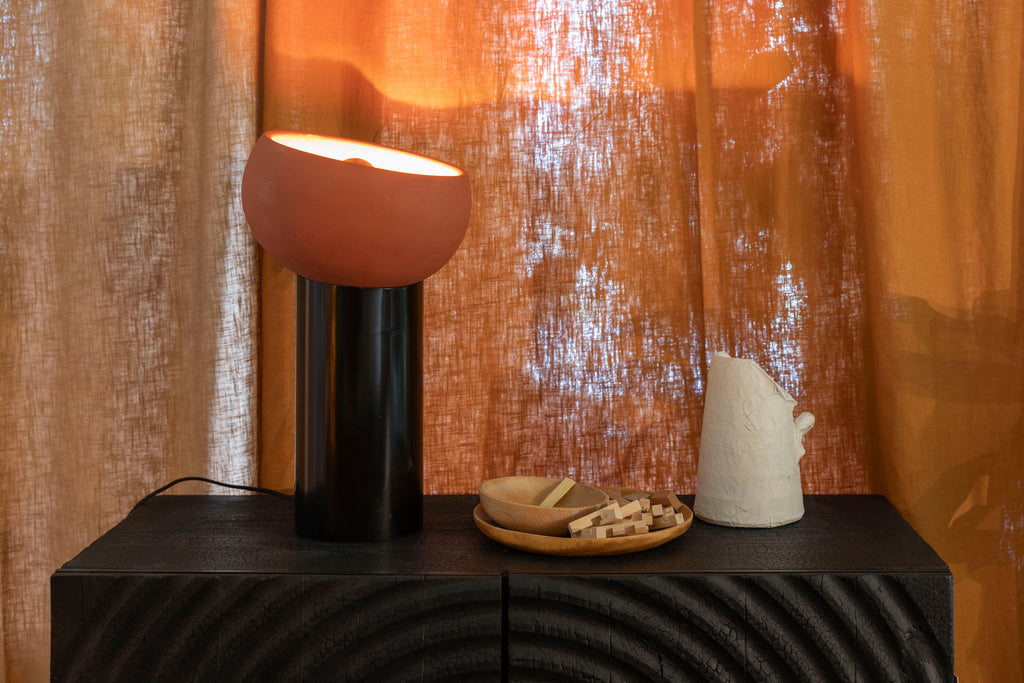 Zahra M - Table Lamp - Ceramic - Red