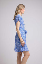 Robe Courte Manches Courtes - Bleu