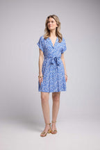 Robe Courte Manches Courtes - Bleu