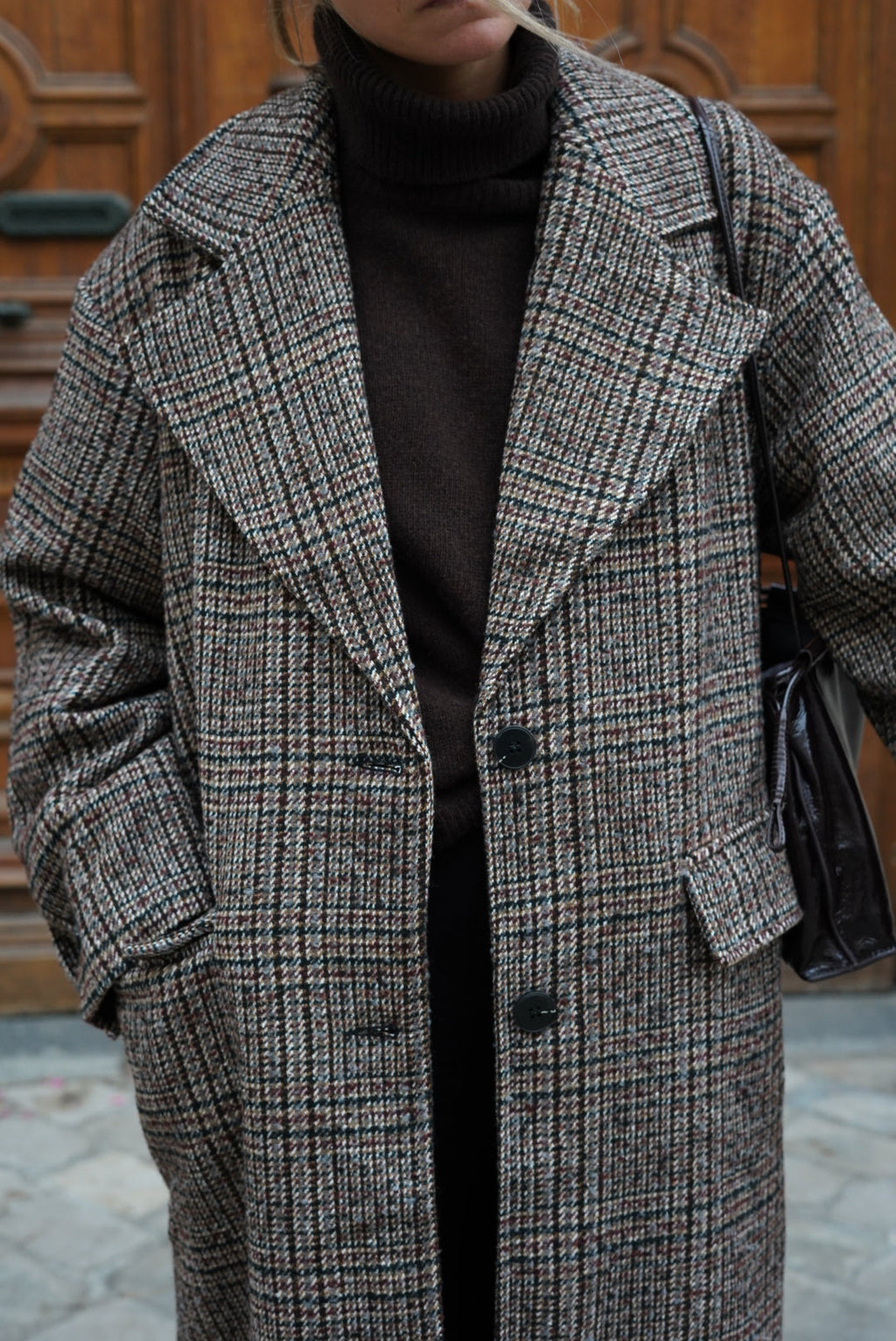 Nicolas Coat Chocolate Checks