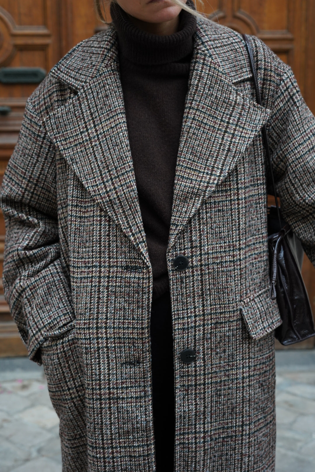Nicolas Coat Chocolate Checks