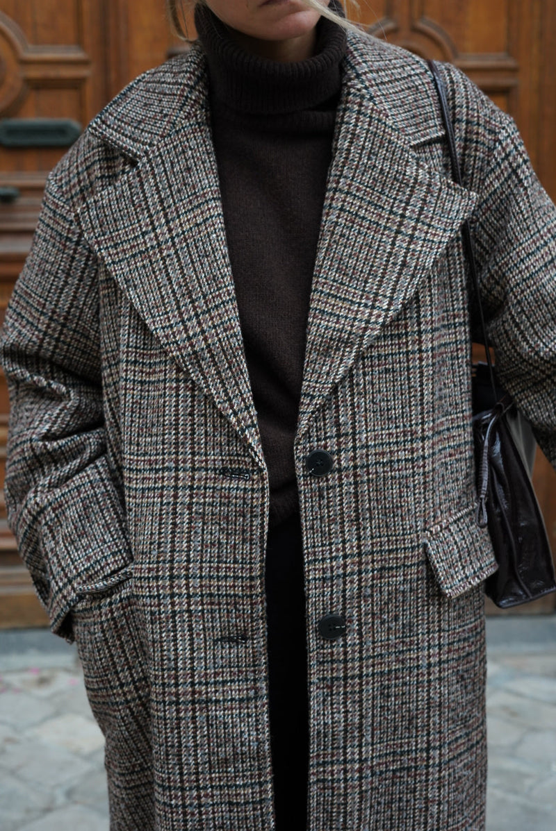 Manteau Nicolas Carreaux Chocolat