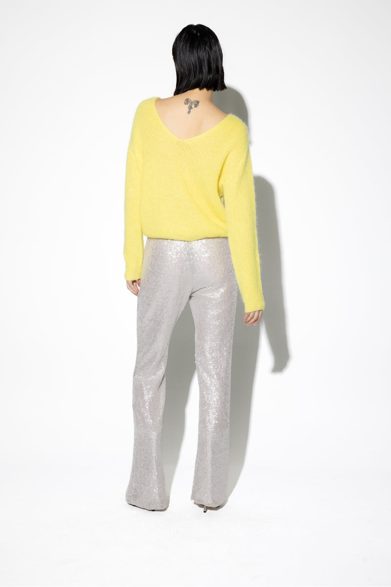 Le Pantalon Edwin Gris À Paillettes