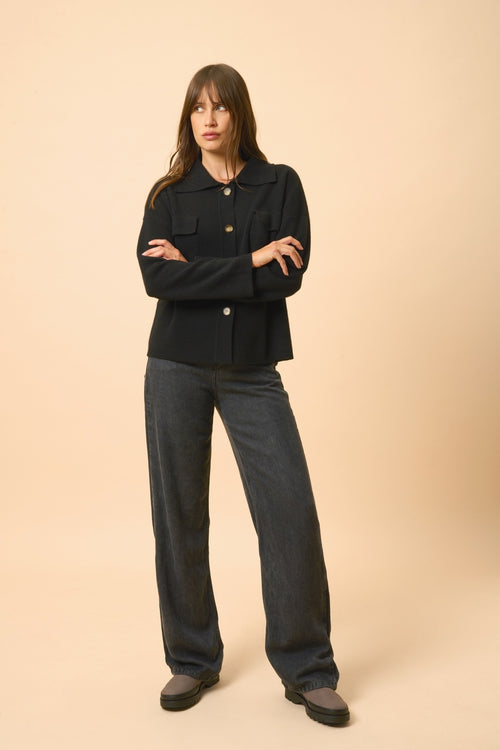 Veste Boutonnée Col Chemise - Hekla - Noir