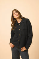 Veste Boutonnée Col Chemise - Hekla - Noir