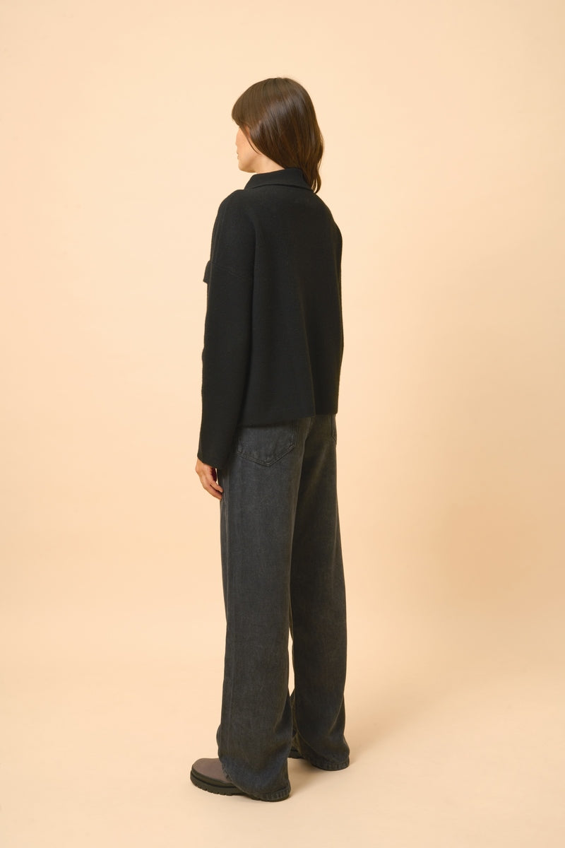 Veste Boutonnée Col Chemise - Hekla - Noir