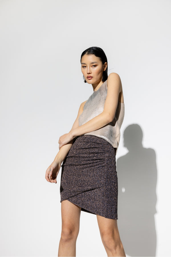 The Harry Lurex Blue Mini Skirt