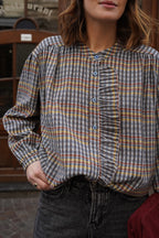 Colette Blue/Yellow Check Blouse