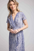Long Short Sleeve Dress - Print Blue