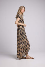 Robe Long Manches Courtes - Cachemire Noir