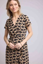 Robe Long Manches Courtes - Cachemire Noir