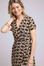 Robe Long Manches Courtes - Cachemire Noir