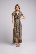 Robe Long Manches Courtes - Cachemire Noir
