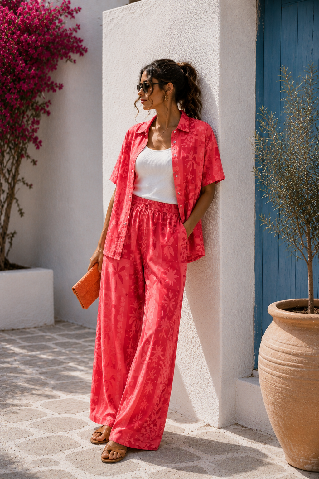 Palmy Pants - Coral