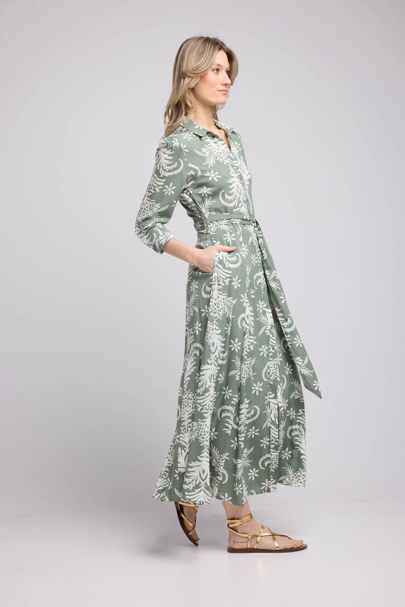 Robe Long Manches Longues - Kahki